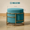 POUF CONTENITORE ROTONDO IN VELLUTO CON VANO DA 24L E COPERCHIO RIMOVIBILE, Ø 42X39 CM, VERDE