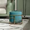 POUF CONTENITORE ROTONDO IN VELLUTO CON VANO DA 24L E COPERCHIO RIMOVIBILE, Ø 42X39 CM, VERDE