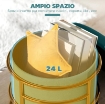POUF CONTENITORE ROTONDO IN VELLUTO CON VANO DA 24L E COPERCHIO RIMOVIBILE, Ø 42X39 CM, VERDE