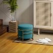 POUF CONTENITORE ROTONDO IN VELLUTO CON VANO DA 24L E COPERCHIO RIMOVIBILE, Ø 42X39 CM, VERDE