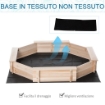 SABBIERA PER BAMBINI CON SEDILI E COPERTURA ETÀ 3-8 ANNI 139.5X139.5X21.5 CM COLORE LEGNO