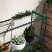SCAFFALE PORTA PIANTE A 4 LIVELLI DA ESTERNO E INTERNO IN ACCIAIO, 89X28X107CM, VERDE