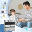 SCAFFALE PORTAGIOCHI PER BAMBINI CON 6 CONTENITORI RIMOVIBILI IN TESSUTO 63X30X66  CM GRIGIO