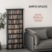 SCAFFALE PORTA CD CON 6 RIPIANI REGOLABILI CAPACITÀ DI 360 CD/185 DVD 58X24X124.5 CM NERO