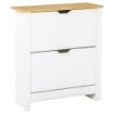 SCARPIERA MODERNA PER 12 PAIA MAX CON 2 CASSETTI REGOLABILI E RIMOVIBILI IN LEGNO 72X26X80 CM BIANCO