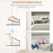SCARPIERA MODERNA PER 12 PAIA MAX CON 2 CASSETTI REGOLABILI E RIMOVIBILI IN LEGNO 72X26X80 CM BIANCO