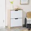 SCARPIERA SALVASPAZIO SLIM A 2 CASSETTI PER 8 PAIA DI SCARPE 62.5X26X81 CM LEGNO E BIANCO