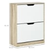 SCARPIERA SALVASPAZIO SLIM A 2 CASSETTI PER 8 PAIA DI SCARPE 62.5X26X81 CM LEGNO E BIANCO