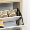 SCARPIERA SALVASPAZIO SLIM A 2 CASSETTI PER 8 PAIA DI SCARPE 62.5X26X81 CM LEGNO E BIANCO