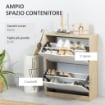 SCARPIERA SALVASPAZIO SLIM A 2 CASSETTI PER 8 PAIA DI SCARPE 62.5X26X81 CM LEGNO E BIANCO