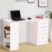 SCRIVANIA CON CASSETTI E RIPIANI PORTAOGGETTI 120 X 49 X 72 CM BIANCO