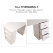 SCRIVANIA CON CASSETTI E RIPIANI PORTAOGGETTI 120 X 49 X 72 CM BIANCO