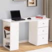 SCRIVANIA CON CASSETTI E RIPIANI PORTAOGGETTI 120 X 49 X 72 CM BIANCO