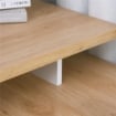 SCRIVANIA ANGOLARE CON LIBRERIA A 2 RIPIANI ARMADIETTO E CASSETTO 140X117X76 CM COLOR LEGNO E BIANCO