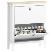 SCARPIERA SLIM 2 CASSETTI PER 14 PAIA DI SCARPE TAGLIA EU44 E RIPIANI REGOLABILI 80X24X95.5 CM BIANCO