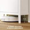 SCARPIERA SLIM 2 CASSETTI PER 14 PAIA DI SCARPE TAGLIA EU44 E RIPIANI REGOLABILI 80X24X95.5 CM BIANCO