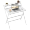 SCRIVANIA PIEGHEVOLE CON RIPIANO PER MONITOR 81.5X62X86.5 CM BIANCO