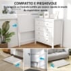 SCRIVANIA PIEGHEVOLE CON RIPIANO PER MONITOR 81.5X62X86.5 CM BIANCO
