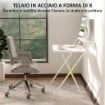 SCRIVANIA PIEGHEVOLE CON RIPIANO PER MONITOR 81.5X62X86.5 CM BIANCO