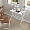 SCRIVANIA PIEGHEVOLE CON RIPIANO PER MONITOR 81.5X62X86.5 CM BIANCO