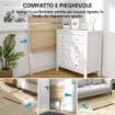 SCRIVANIA PIEGHEVOLE CON RIPIANO PER MONITOR 81.5X62X86.5 CM LEGNO E BIANCO
