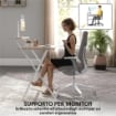SCRIVANIA PIEGHEVOLE CON RIPIANO PER MONITOR 81.5X62X86.5 CM LEGNO E BIANCO