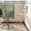 SCRIVANIA PIEGHEVOLE CON RIPIANO PER MONITOR 81.5X62X86.5 CM LEGNO E BIANCO
