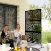 SEPARÈ DIVISORIO DA ESTERNO DECORATIVO E TRALICCIO PER RAMPICANTI 122X45X198 CM NERO