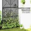 SEPARÈ DIVISORIO DA ESTERNO DECORATIVO E TRALICCIO PER RAMPICANTI 122X45X198 CM NERO