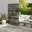 SEPARÈ DIVISORIO DA ESTERNO DECORATIVO E TRALICCIO PER RAMPICANTI 122X45X198 CM NERO