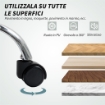 SEDIA DA UFFICIO MASSAGGIANTE A 6 PUNTI E INCLINABILE IN PELLE PU E ACCIAIO 66X72X113-121 CM GRIGIO CARBONE