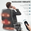 SEDIA DA UFFICIO MASSAGGIANTE A 6 PUNTI E INCLINABILE IN PELLE PU E ACCIAIO 66X72X113-121 CM GRIGIO CARBONE