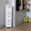 MOBILE BIANCO CON SCRITTA WELCOME COMPRESO DI 5 CASSETTI IN LEGNO DI DIMENSIONI 26 X 32 X 98 CM 