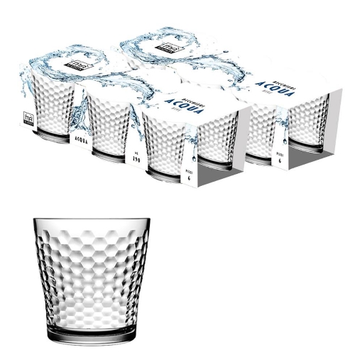  MA MAISON SET DA 6 PZ BICCHIERE D'ACQUA IN VETRO HIVE CAPACITÀ 290 ML OKX