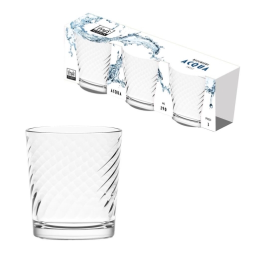 MA MAISON SET 3 PZ BICCHIERE ACQUA CLEAR TWIST CAPACITA' 290 ML OKX