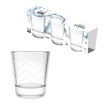MA MAISON SET DA 3 PZ BICCHIERE D'ACQUA CON FANTASIA WAVE IN VETRO CAPACITÀ 290 ML OKX
