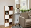 LIBRERIA CUBICA IN LEGNO COLORE LEGNO LEGGERO E BIANCO CON CASSETTI A FORMA DI CUBO APRIBILI 60X30X153H CM 
