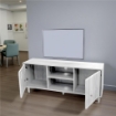 MOBILE PORTA TV COLORE BIANCO LEGNO 120X30X50 CM IN LEGNO TRUCIOLARE CON MELAMINICO + ANTE E RIPIANI 