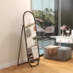 SPECCHIO A FIGURA INTERA DA TERRA CON SUPPORTO PIEGHEVOLE IN VETRO E METALLO 40X41X159 CM NERO