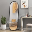 SPECCHIO A FIGURA INTERA DA TERRA CON SUPPORTO PIEGHEVOLE IN VETRO E METALLO 40X41X159 CM NERO