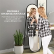 SPECCHIO A FIGURA INTERA DA TERRA CON SUPPORTO PIEGHEVOLE IN VETRO E METALLO 40X41X159 CM NERO