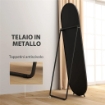 SPECCHIO A FIGURA INTERA DA TERRA CON SUPPORTO PIEGHEVOLE IN VETRO E METALLO 40X41X159 CM NERO