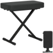 SGABELLO PER PIANOFORTE PIEGHEVOLE E REGOLABILE SU 4 ALTEZZE IN PELLE PU SCHIUMA E METALLO 60X32X53-63 CM NERO