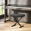 SGABELLO PER PIANOFORTE PIEGHEVOLE E REGOLABILE SU 4 ALTEZZE IN PELLE PU SCHIUMA E METALLO 60X32X53-63 CM NERO
