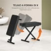 SGABELLO PER PIANOFORTE PIEGHEVOLE E REGOLABILE SU 4 ALTEZZE IN PELLE PU SCHIUMA E METALLO 60X32X53-63 CM NERO