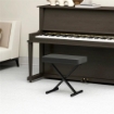 SGABELLO PER PIANOFORTE PIEGHEVOLE E REGOLABILE SU 4 ALTEZZE IN PELLE PU SCHIUMA E METALLO 60X32X53-63 CM NERO