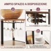 SET BANCONE BAR PIEGHEVOLE E 2 SGABELLI ALTI CON SCHIENALE PORTAVINI E PORTACALICI MARRONE