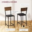 SET BANCONE BAR PIEGHEVOLE E 2 SGABELLI ALTI CON SCHIENALE PORTAVINI E PORTACALICI MARRONE