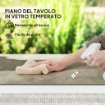 SET DA ESTERNO 3 PEZZI CON 2 SEDIE CON BRACCIOLI E CUSCINI E TAVOLO CON PIANO IN VETRO BIANCO