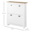 SCARPIERA SLIM 2 CASSETTI A RIBALTA E RIPIANO REGOLABILE PER 12 PAIA DI SCARPE, 79X23X90.5 CM, BIANCO